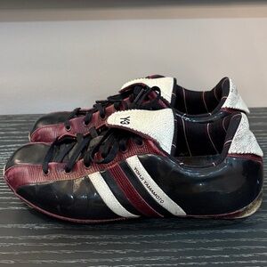 Y-3 Burgundy and Black Sneakers with White Accents